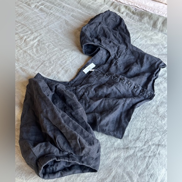 Puff sleeve linen cropped top - Picture 4 of 4